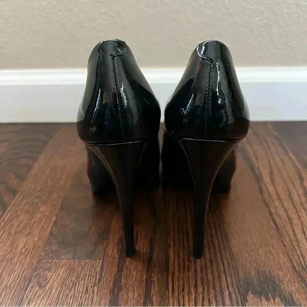 Pour La Victoire Black Irina Patent Leather Platform Pumps Heels Wm Size 7 $250
